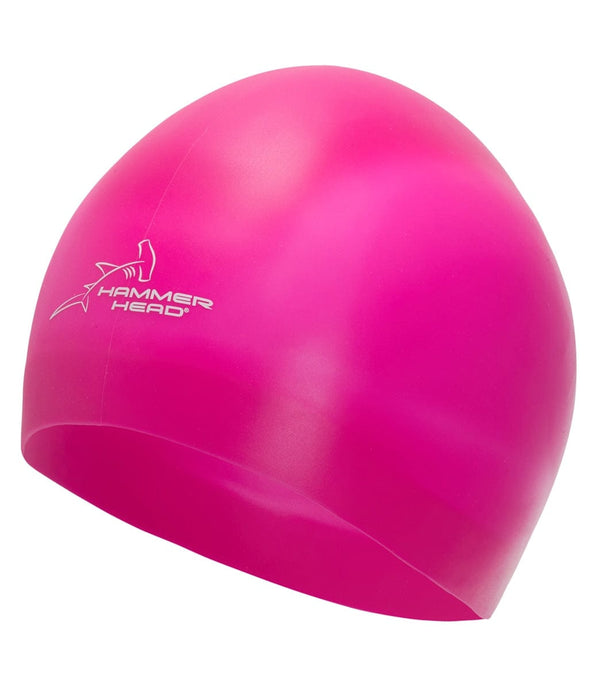 Pink Hammer Head Swim Caps - Safe and Fast Swim Cap for Adults and Youth, 50% Safer and 10.5% Faster than Standard Swim Caps, Durable with 365-Day Guarantee, Approved by Olympians, Parents, Triathletes, and Coaches. Hammerhead swim caps is a waterproof swim cap, qualifies for custom swim caps with three size options, delivers protective swim caps and perfect for ironman swim caps.